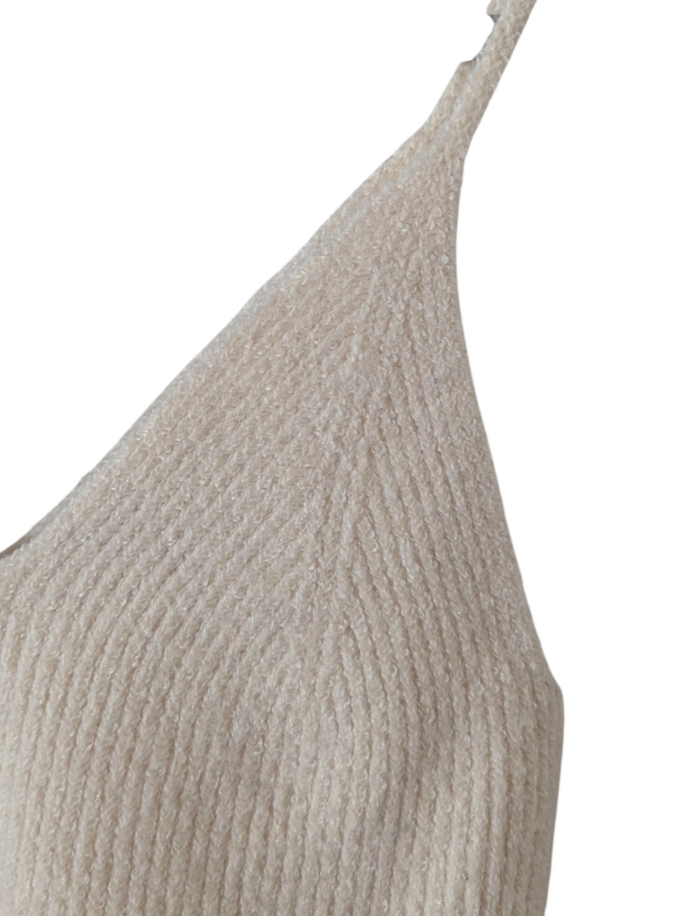 French Connection Cream Ribbed V-Neck Knit Cami - Picture 6 of 8
